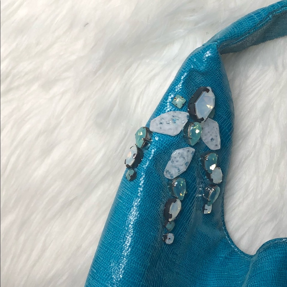 Ted Rossi”Jetset”Python Leather Teal(Turquoise)Ho… - image 7